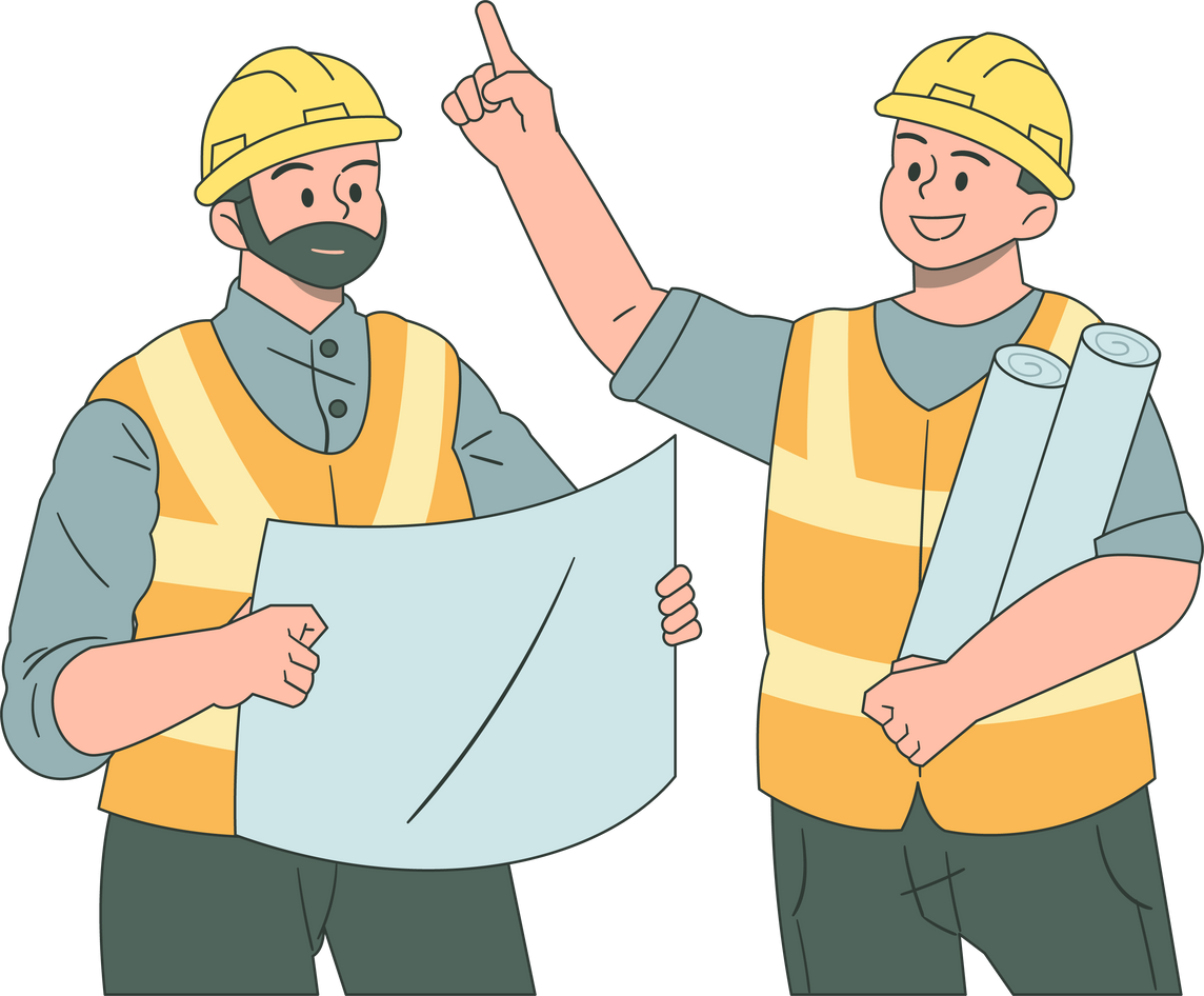 Contractor and Architect Working Together